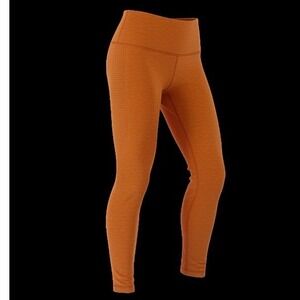 Alphalete Athletics Women Large Burnt Orange Seamless High Waist Leggings Gym